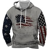 ZOCAVIA Mens Novelty Hoodies Fall Casual Long Sleeve Pullover Tops Oversized Western Retro Animal Graphic Hooded Sweatshirts