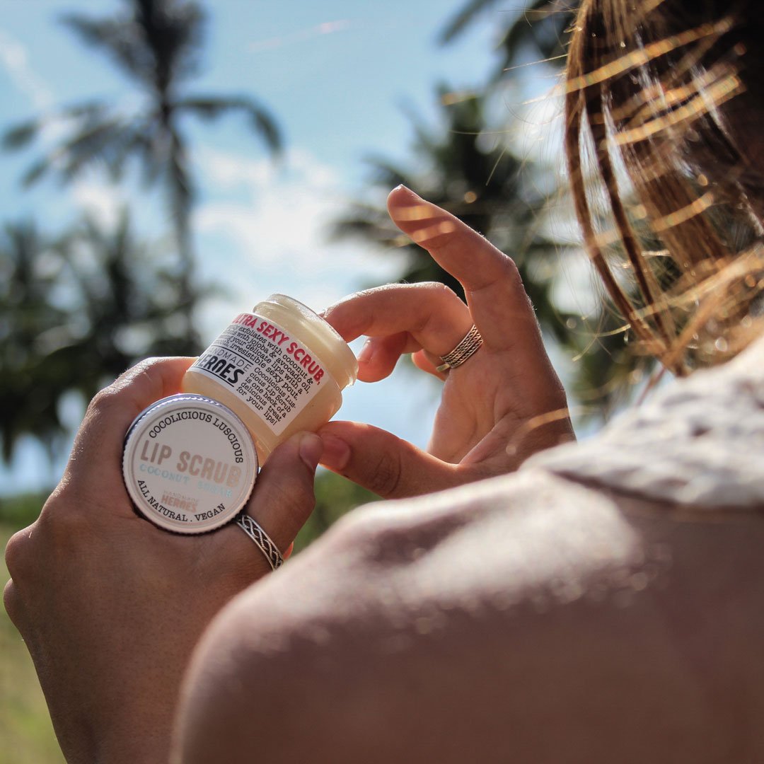All Natural, Vegan Coconut Lip Scrub - Gentle Exfoliation, Lip Moisturizer & Conditioner, 1.23oz : Beauty