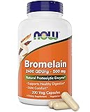Now Bromelain 500 mg, 200 Veg Capsules - Natural