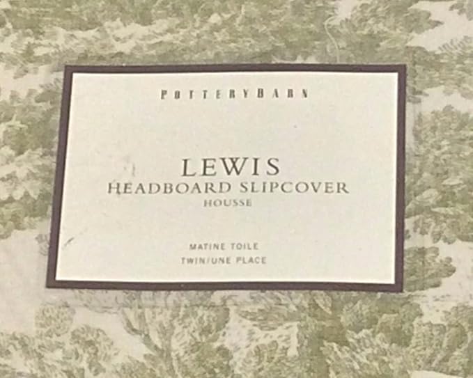 Pottery Barn Lewis Headboard Slipcover Matine Toile Sprout Green