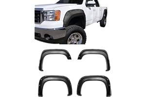 Galaxy Auto Fender Flares for 2007-13 GMC Sierra 1500 (6.5 Feet & 8 Feet Long Bed Only) - Pocket Riveted Style in Paintable S