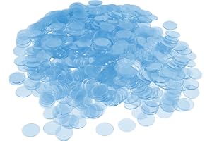 Brybelly Royal Bingo Supplies| Translucent 3/4" Bingo Markers|Plastic|Bright Colors|for Replacement or Expansion| Blue - 1000 Count