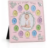 ZASEUCI My First Year Baby Photo Frame - 12 Monthly Slots in Pink