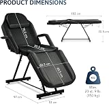 VONLUCE Adjustable Massage Bed 3 Section Steel Frame 330lbs Capacity Black view 6