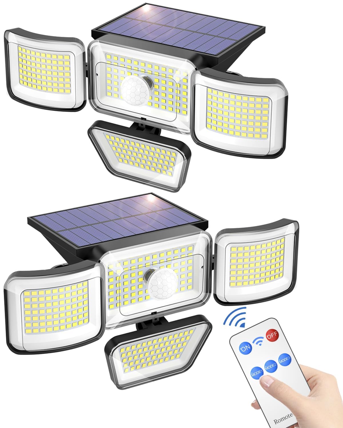 KHTO Solar Outdoor Lights,278LED 3000 Lumen IP65