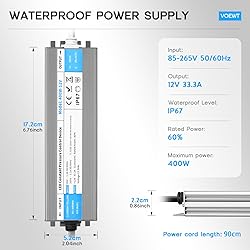 VOEWT LED Driver 400 Watts Waterproof IP67 Power