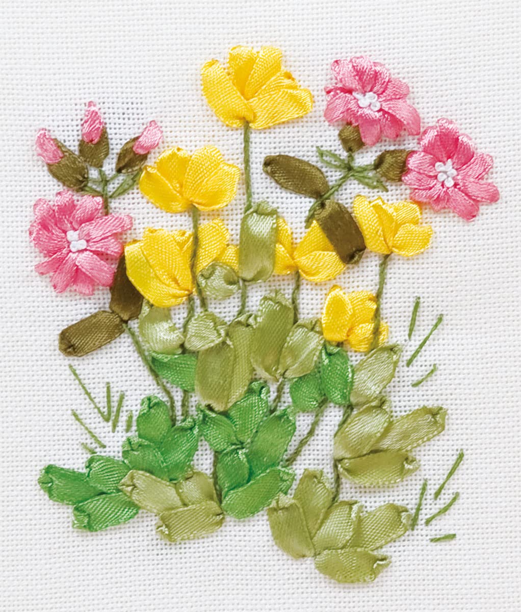 PANNA Buttercups and Lungwort Ribbon Embroidery Kit C-0940, Multi-Colour, 11x13cm
