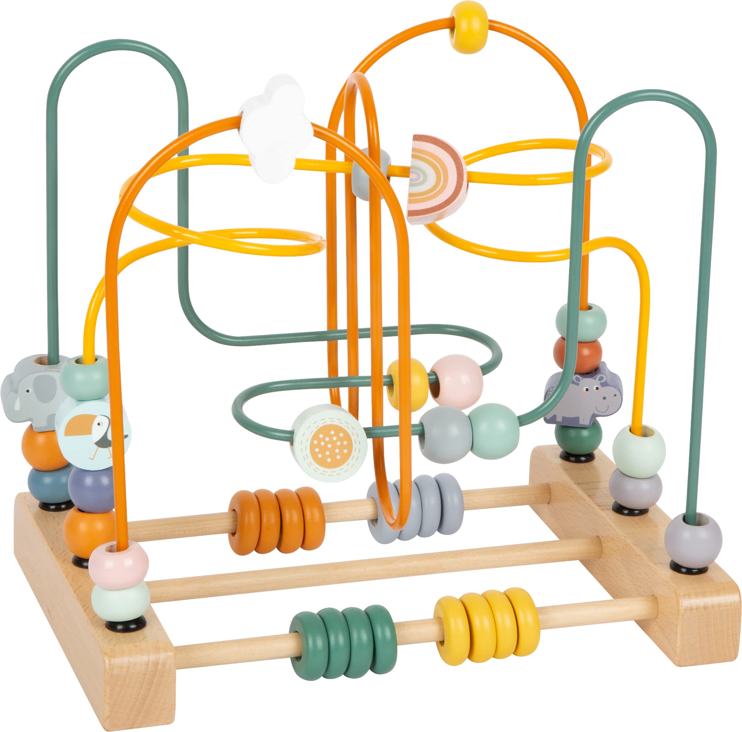 Small Foot 11956 Bead Maze Safari, with three metal tracks, wooden motor activity for kids aged 12 months and older — image 1