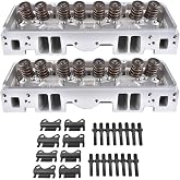 2x Cylinder Head Assembly Replacement for Chevy SBC 350 327 383 Camaro Z06 | Aluminum, 190cc 64cc 2.02/1.60'', Straight Spark Plug, 129006601