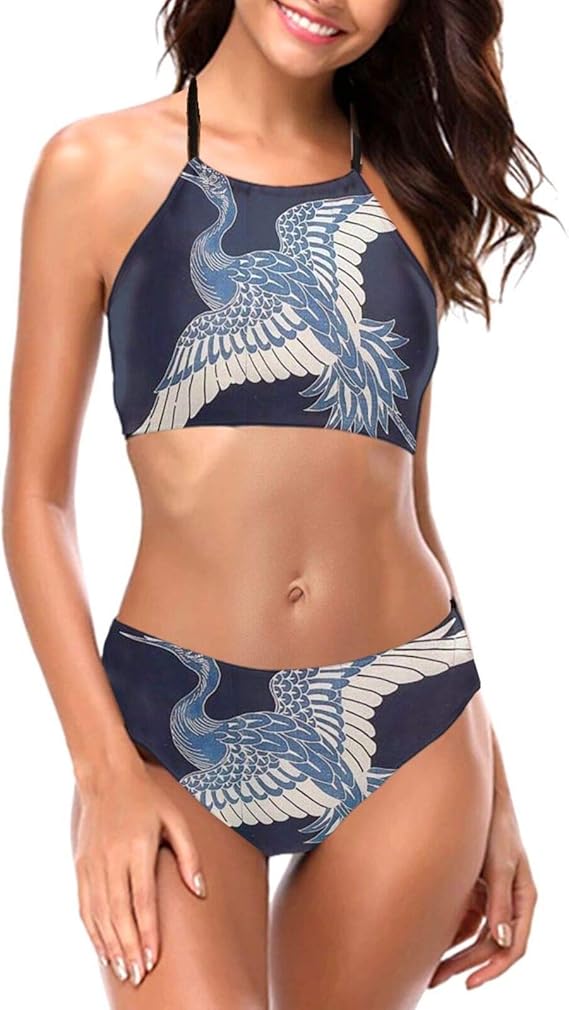 Amazon Co Jp ビキニ日系模様 レトロ ホルタービキニ レディース 可愛い水着 女性 セクシー マイクロ 海水浴 バスト モノトーン 大きいサイズ バンドゥ ホワイト ブラック ビキニ 肌触り良い水着 綺麗な花柄 服 ファッション小物