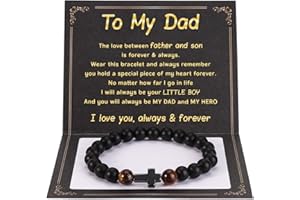 Yeshen Gifts for Son Husband Dad Uncle Boyfriend Bonus Dad Brother Soulmate Grandson Grandpa Bonus Son Nephew Fiancé Papa, Natural Stone Bracelet Gift for Men Teen Boys.