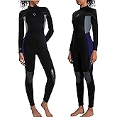 GoldFin Wetsuit for Women, 3mm Wetsuits Fullbody Back Zip Wet Suits Keep Warm in Cold Water