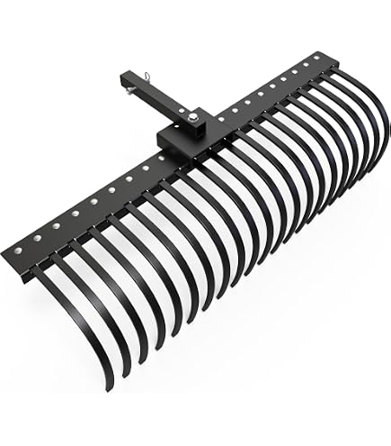 Garden Rake, 60 Inch Long 14 Inch Wide Heavy Duty 14 Tines Metal Bo Garden Rake, 60 Inch Long 14 Inch Wide Heavy Duty 14 Tines Metal Bo