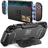 i-Blason Dockable for Nintendo Switch 2 Case with Sturdy Metal Stand [Ergonomic Design] [Convenient Foldable Joycon Coverage] Military-Grade Comfortable Grip Protective Case for Switch 2 Grip, Black