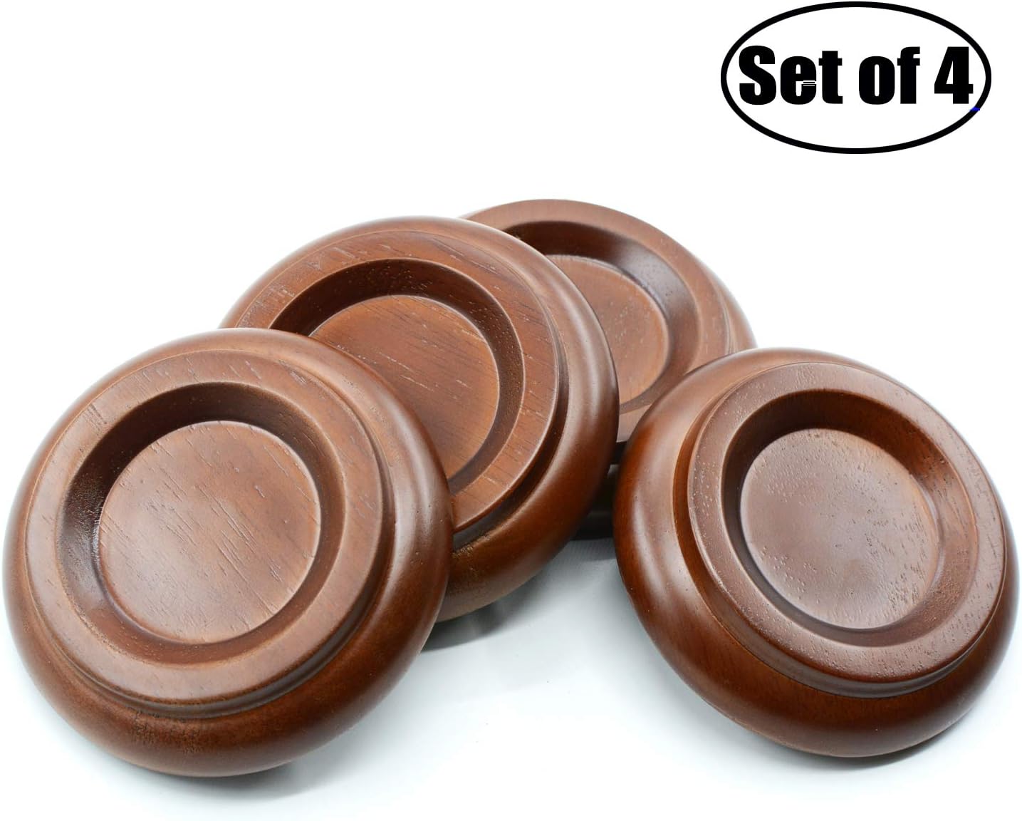 WOGOD (PA12)Solid wood Upright Piano Caster Cups .(1 Set