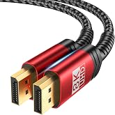 JSAUX 8K Displayport Cable 1.4, DP to DP Cable 6.6ft-Red | 8K@60Hz, 2K@240Hz, 4K@144Hz, 32.4Gbps, Compatible with Gaming Laptop PC Computer Monitor