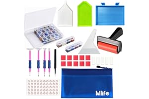 Mlife 33PCS 5D Diamond Painting Tool Kit - 5D DIY Diamond Painting Accessories with Diamond Painting Roller and Diamond Embroidery Box for Adults or Kids