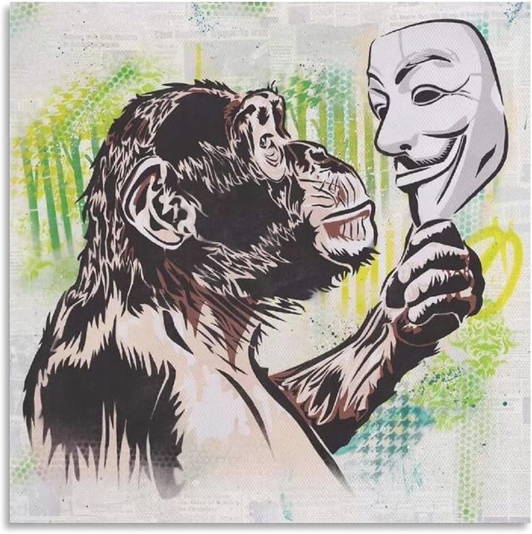 Amazon 動物のポスター 人類の進化の歴史 類人猿 オランウータン イラストアート 高解像度の写真 キャンバスプリント さまざまな壁の装飾壁画24 24インチ 60 60cm ウォールステッカー オンライン通販