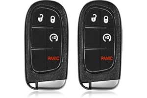 Keylessbest Key Fob Remote Replacement for 2017 2018 2019 Ram 1500 2500 3500 4 Buttons 433MHz GQ4-54T,Black(Set of 2)
