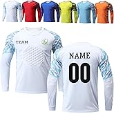 Custom Padded Goalie Jersey Soccer Goalie Shirt Personalized Goalkeeper Uniform Goalkeeper Kit for Kids Boys Youth Adults