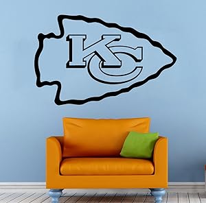 Football Team Logo Vinyl Decal Wall Sticker Kansas City Chiefs NFL Emblem Sport Poster Home Interior Removable Decor
