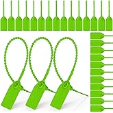 Nuanchu 500 Pcs Plastic Tamper Seals Zip Ties for Fire Extinguishers Blank Security Tags Disposable Self-Locking Signage Trailer Truck Seal Tie, 250mm Length(Green)
