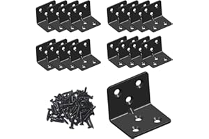 Black Stainless Steel Shelf Bracket,Joint Right Angle Bracket,L Shape Heavy Duty Metal Corner Brace Shelf Supporter Aufuga(16