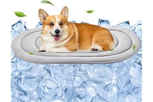 Papettly Pet Dog Cooling Mat 35“x19” Reversible Cooling Pad for Dogs and Cats, Comfort Ice Silk Cotton Summer Dog Bed Outdoor Indoor Washable, Ideal for Kennel Sofa Floor Car Seats