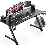 Vitesse 55 Inch Ergonomic Gaming Desk, Z-Shaped Office PC Computer Desk with Large Mouse Pad, Gamer Tables Pro with USB Gamin