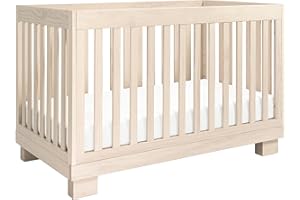 babyletto Modo 3-in-1 Baby Convertible Crib to Toddler Bed & Daybed- GREENGUARD Gold Certified Wooden Baby Crib - 4 Adjustable Mattress Heights - Includes Toddler Conversion Kit - Washed Natural