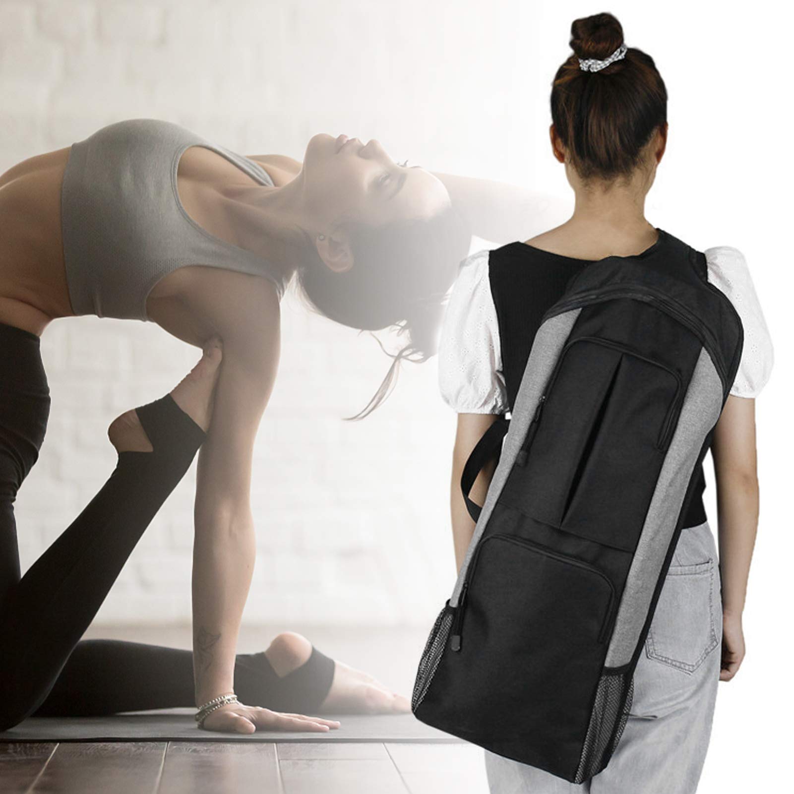 20 35L Yoga Mat Bag,Multi function Yoga Mat Bag with Handle and Shoulder Strap,Gym Backpack Large Capacity Luggage Backpack Carrier Polyester,for Yoga,Outdoor Travel