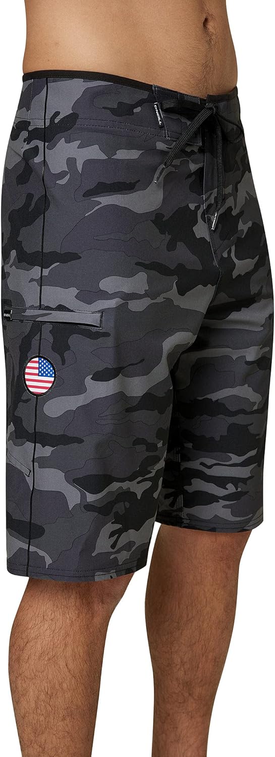O'NEILL GI Jack Patriotic Hyperfreak Boardshorts with American Flag Theme: Clothing