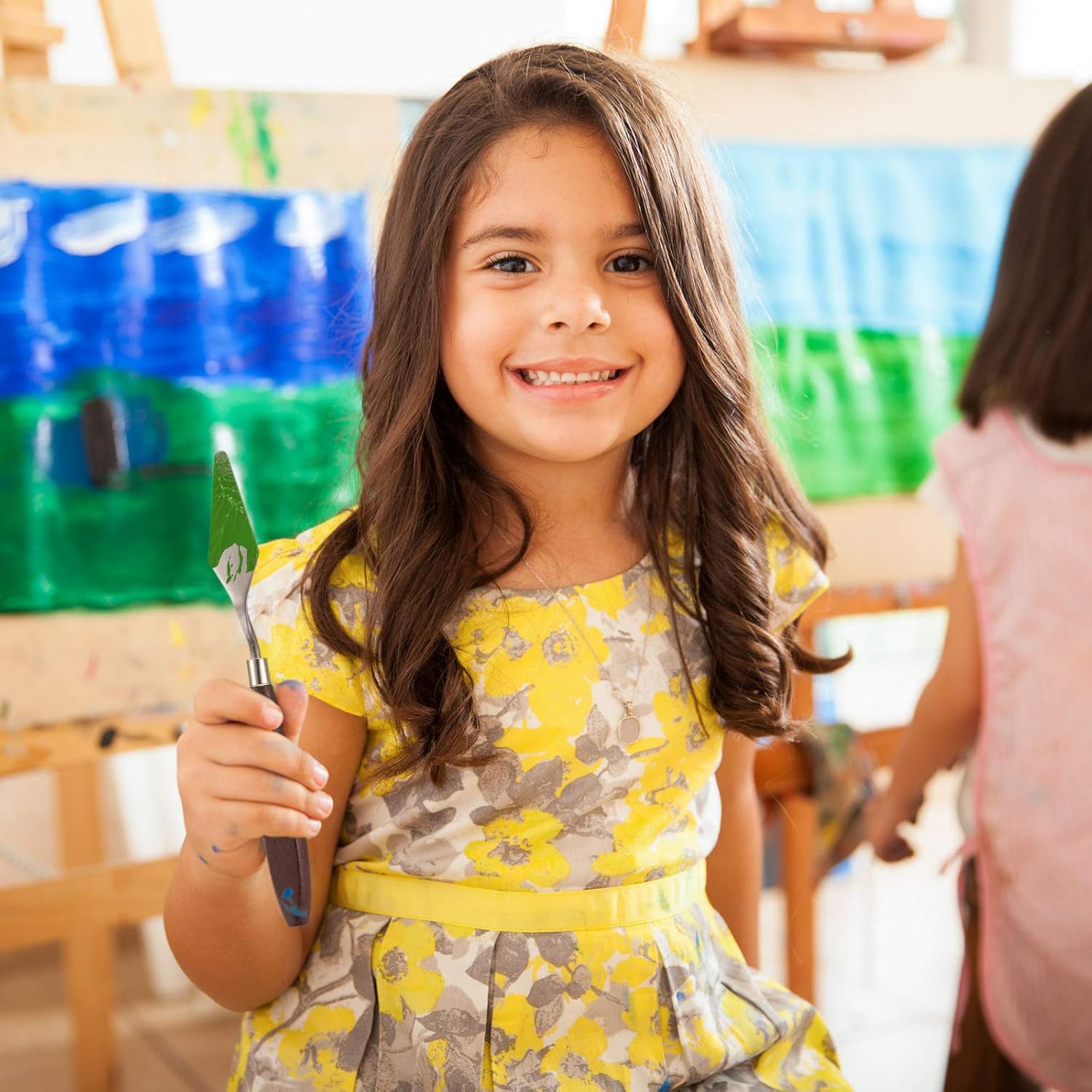 7 Pieces Painting Knife Set Spatula Palette Knife Stainless Steel Painting Mixing Scraper Oil Painting Accessories with Wood Handle for Art and Paint Color Mixing Acrylic Mixing Supplies