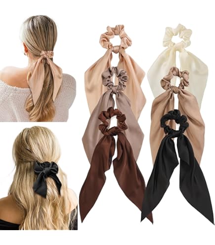Mulberry Silk Hair Ties 3-Pack Bow Scrunchies for Women Girls Cute Durable Amazon.com : THXSILK Mulberry Silk Scrunchies with Bow  main image 2