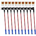 MuHize Micro2 Fuse Tap - Upgraded 10 Pack Fuse Taps, Micro Fuses Adapter with 10x5A Fuses for 12V Add-A-Circuit
