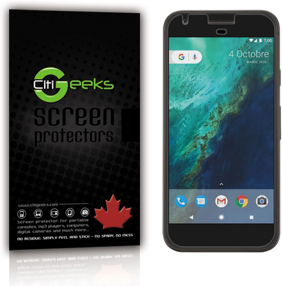 Google Pixel XL 5.5" High Definition (HD) Screen Protectors - [Ultra Clear] Maximum Clarity Invisible Screen Protector with Accurate Touch Screen Sensitivity [3-Pack] CitiGeeks