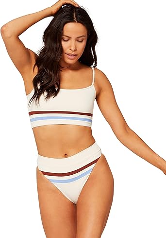 Amazon Com Lspace Ren Bikini Top In Colorblock Size Xs L Space Clothing