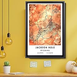 Jackson Hole Map Poster, Wyoming Map Art