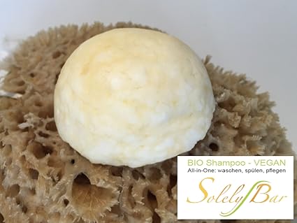SolelyBar Basic - festes BIO ARGAN Shampoo Stück, VEGAN, All-in-one: waschen, spülen, pflegen - Volumen und Pflege für normal