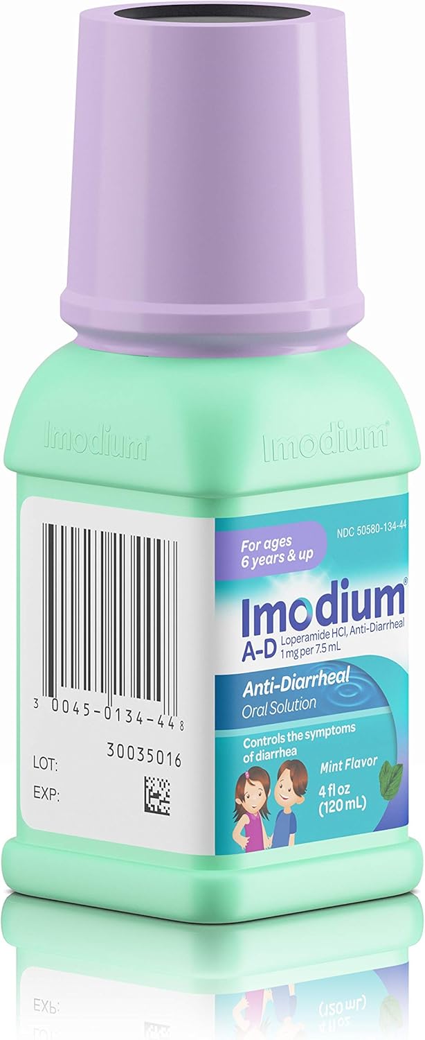 Imodium A-D Children's Liquid Anti-Diarrheal Medicine, Loperamide Hydrochloride, Mint, 4 fl. oz: Health & Personal Care