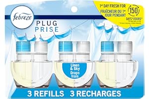 Febreze Plug in Air Freshener, Odor-Fighting Scented Oil Refill for Home and Bathroom and Kitchen, Long Lasting for Strong Od