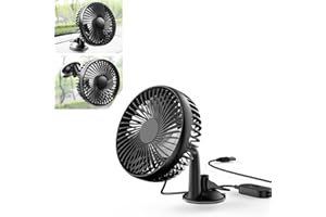 getfay Pack-1 Car Fans for Seat Headrest, Keep Cool, Single-head Portable Cooling Air Fan with Stepless Speed Regulation, Universal 360 Degree Rotatable Fan Replacement for Truck SUV Car (Black)