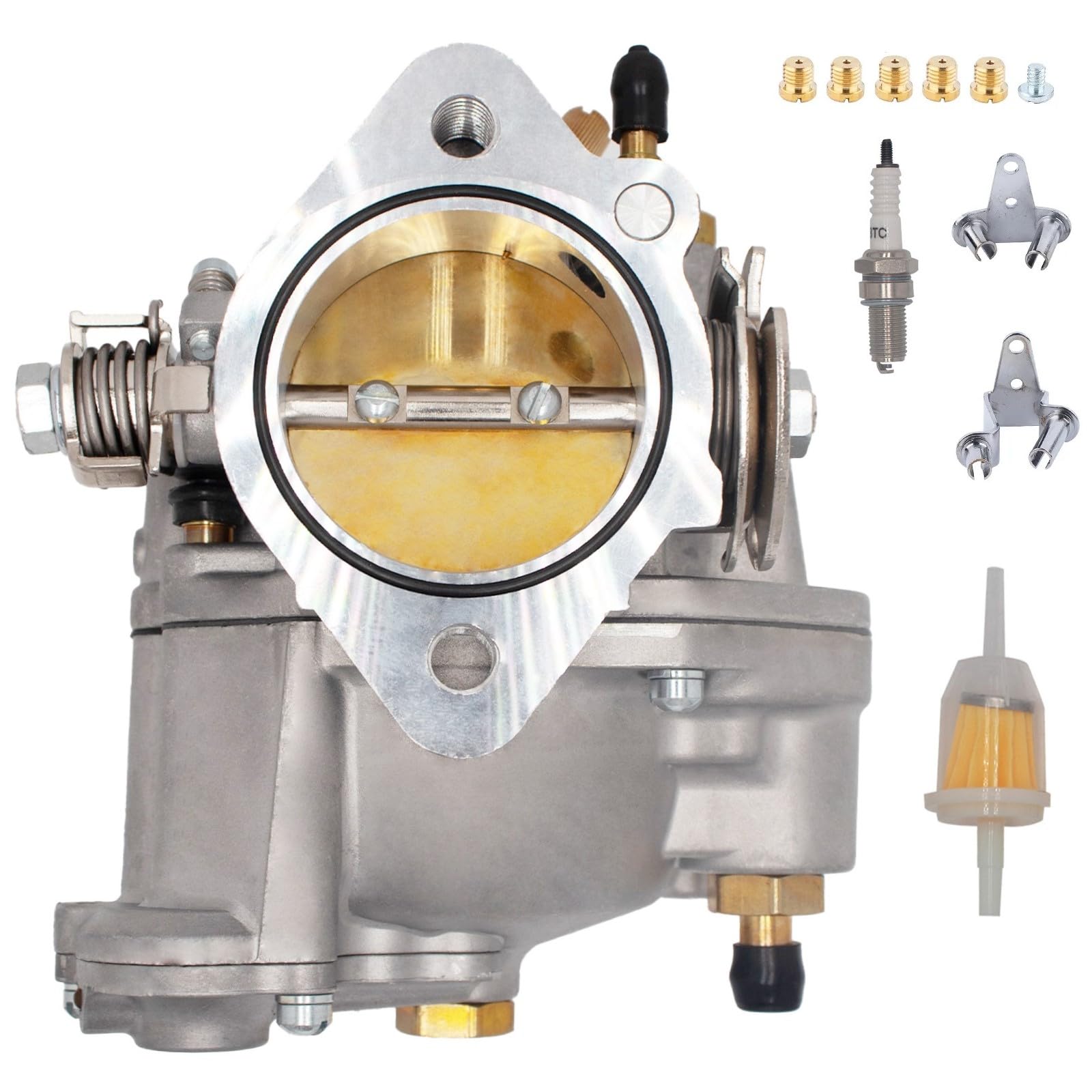Photo 1 of New Super E Carburetor for HD Big Twin & Sportster Shorty Carb Super E 11-0420 with Fuel Filter and Spark Plug