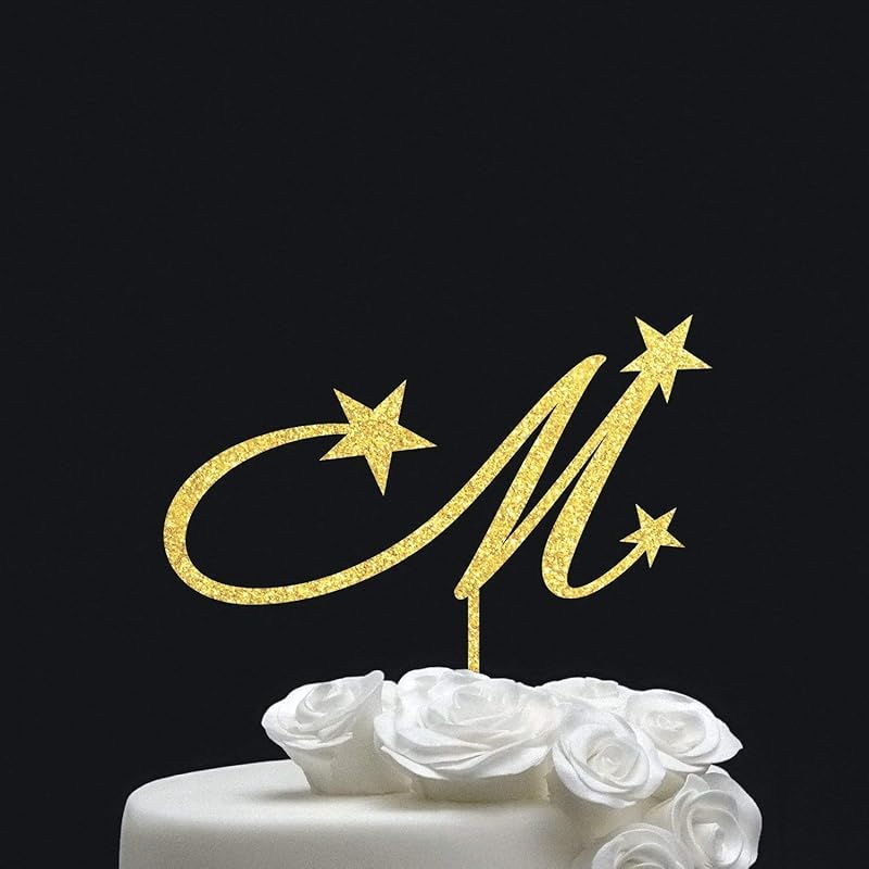 Wedding Cake Topper Monogram Cake Topper Gold Custom