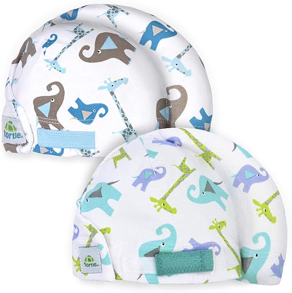 Tortle Lucky Elephant Head Repositioning Beanies, Corrective Hat for Flat Head Syndrome, 2 Pack
