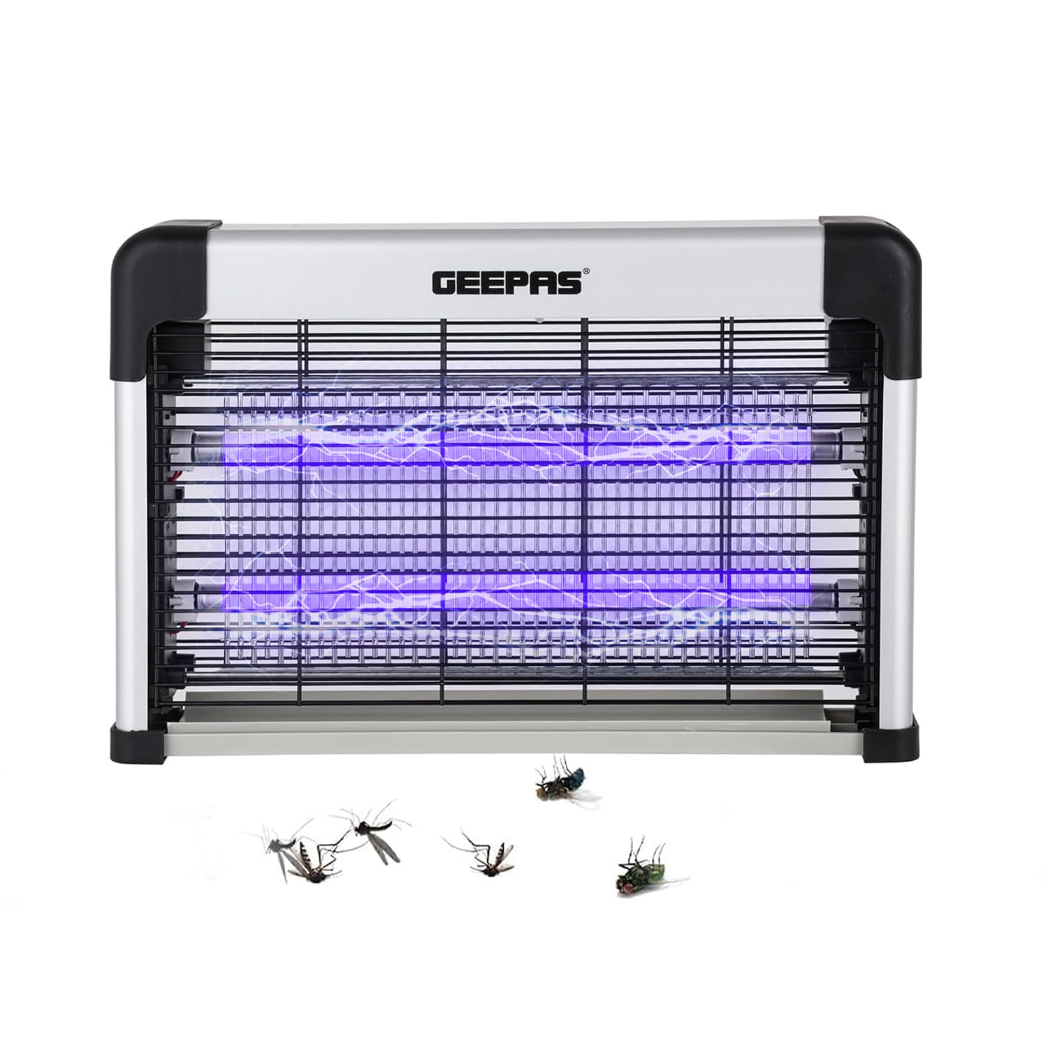 GEEPAS Electric Bug Killer | UV Light Fly Zapper Insect Killer for Mosquitoes, Moths, Wasps & Flies Indoor Use | 80ft Coverage Chemical-Free Pest Control| Removable Washable Tray | Bug Catcher, 16W