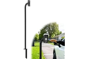 BERXOL Heavy-Duty Outdoor Keypad and Mailbox Mounting Post Bracket – Universal Gooseneck Pedestal, Compatible with Mighty Mule Digital Keypad, for Automatic Gate Opener Systems