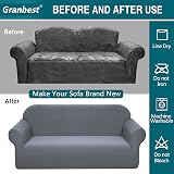 Granbest Premium Water-Repellent 2 Seater Sofa Cover Light Grey view 5