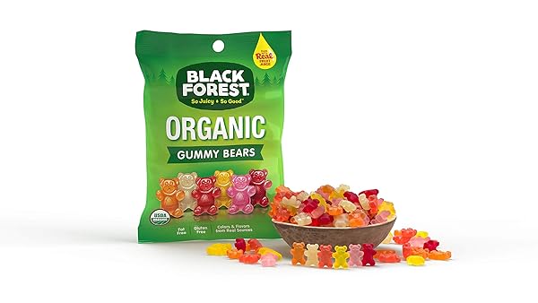 BLACK FOREST ORGANIC GUMMY BEARS CANDY, 4-OUNCE PEG BAG
