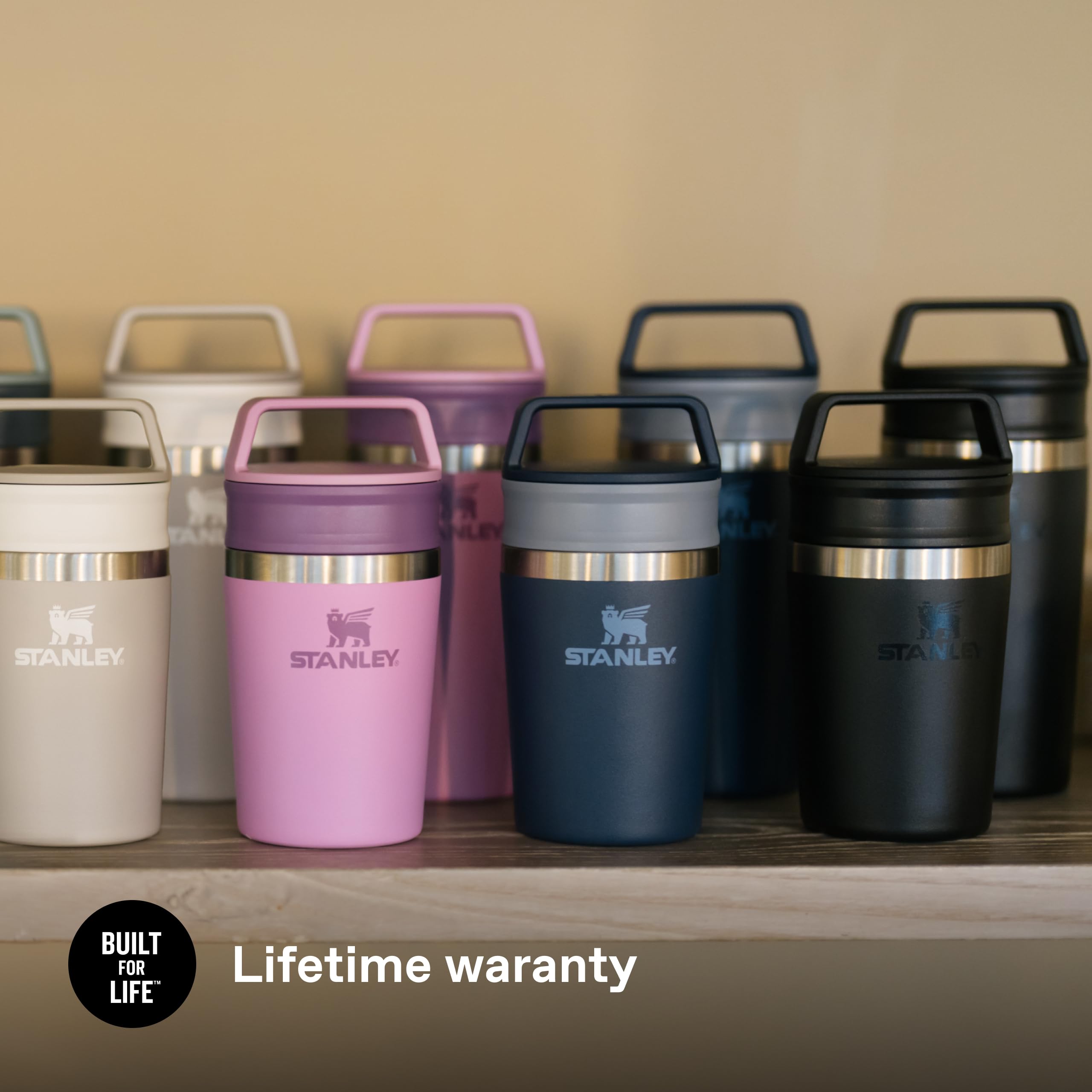 STANLEY 1913 Cafe Kaffeebecher To Go 0.35L - Hält 4 Stunden Heiß - 5 Stunden Kalt - Edelstahl Thermobecher - Spülmaschinenfest - Einfacher Tragegriff - Coffee To Go Becher - Black 7